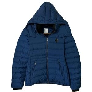 Samshield Courchevel Crystal Hooded Blue Puffer Jacket Premium Equestrian L NWOT